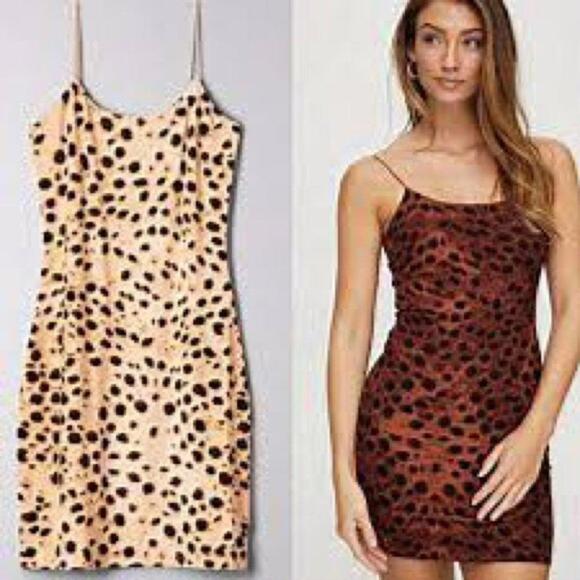 Aritzia Dresses & Skirts - Aritzia Wilfred Free  Tiny Dress - Tan Cheetah Mini Dress